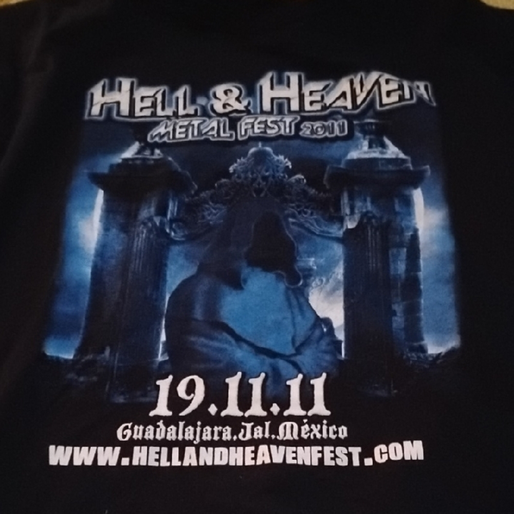Men's Black Vintage Large Hell & Heaven Metal Fest 2011 Black Long Sleeve Shirt